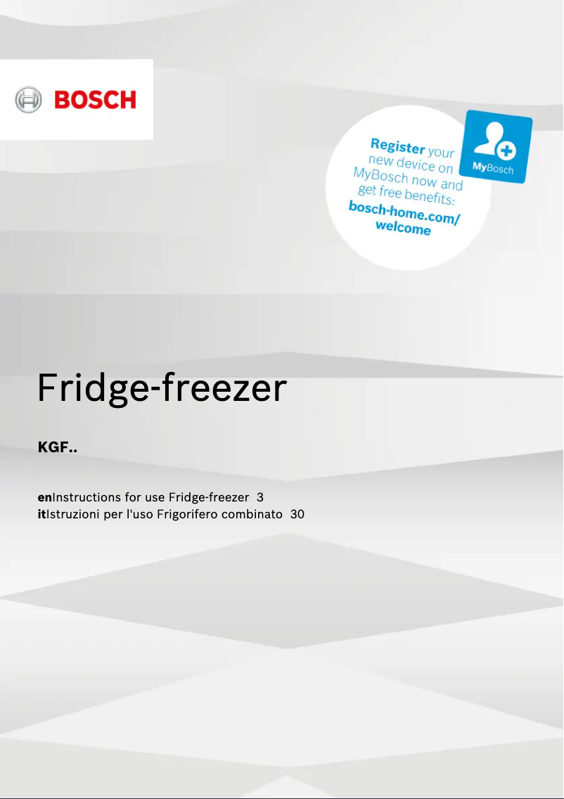 Página 1 del manual Manual de usuario Bosch KGF49SB40