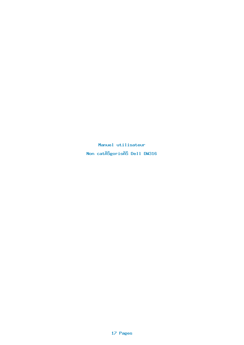 Page 1 de la notice Manuel utilisateur Dell DW316