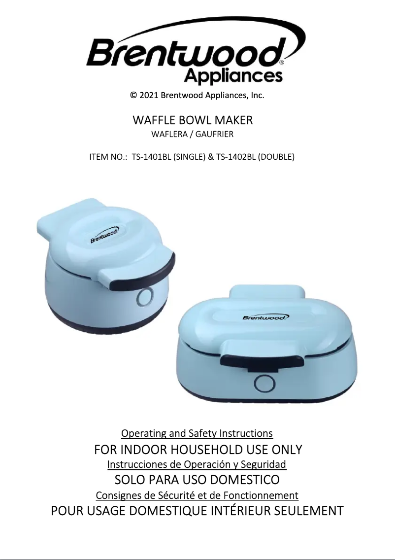 Page 1 de la notice Manuel utilisateur Brentwood TS-1401BL