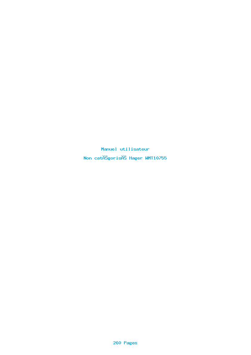 Page 1 de la notice Manuel utilisateur Hager WMT10755