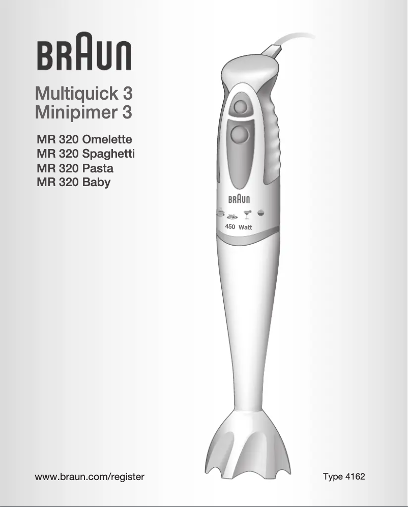 Page 1 de la notice Manuel utilisateur Braun Multiquick 3 MR330 Sauce