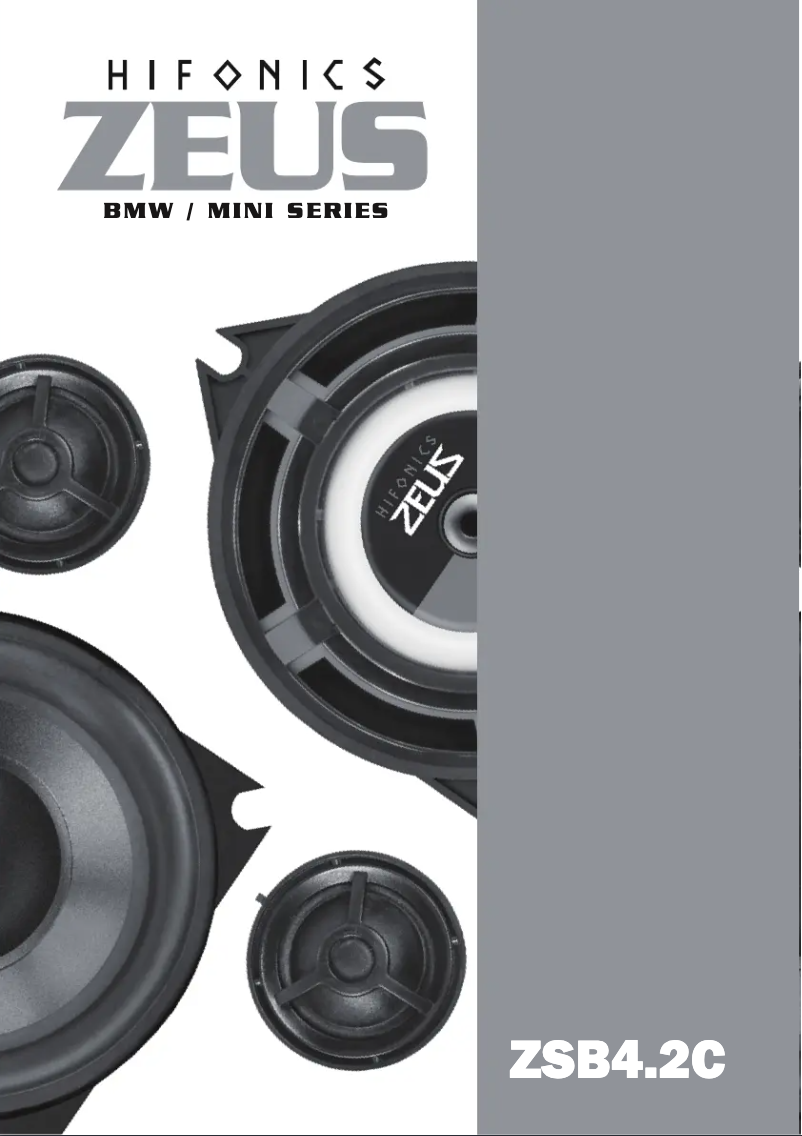 Page 1 of the manual User Manual Hifonics Zeus ZSB8.3C