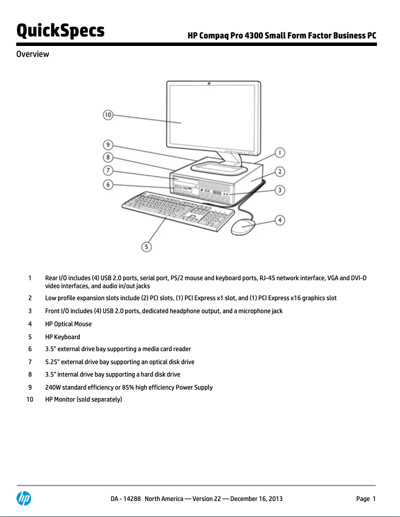 Page 1 de la notice Manuel utilisateur Compaq Pro 4300 SFF