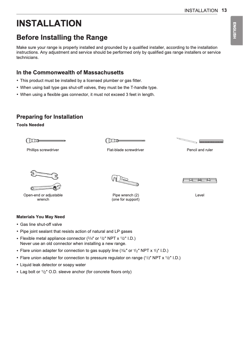 Page 1 de la notice Guide d'installation LG LTG4715ST