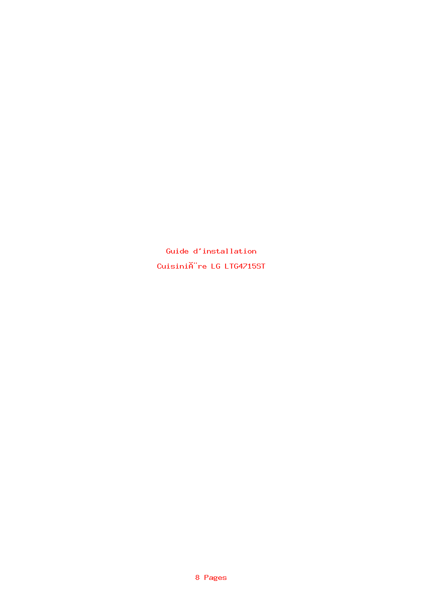 Page 1 de la notice Guide d'installation LG LTG4715ST