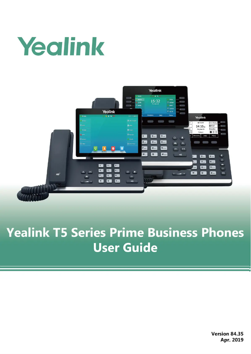 Page 1 de la notice Manuel utilisateur Yealink SIP-T57W