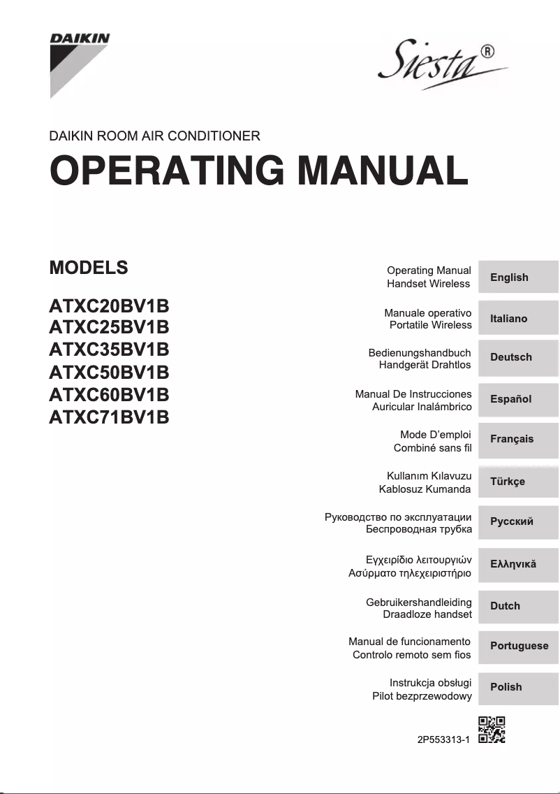 Página 1 del manual Manual de usuario Daikin ATXC20BV1B