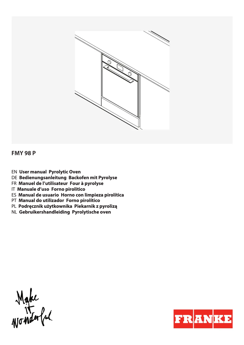 Page 1 of the manual User Manual Franke FMY 98 P XS
