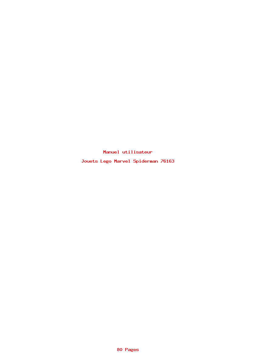 Page 1 de la notice Manuel utilisateur Lego Marvel Spiderman 76163