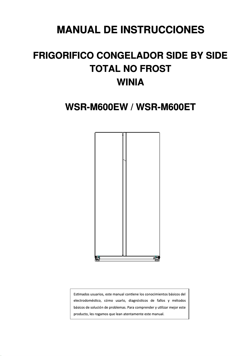 Page 1 de la notice Manuel utilisateur Winia WSR-M600ET