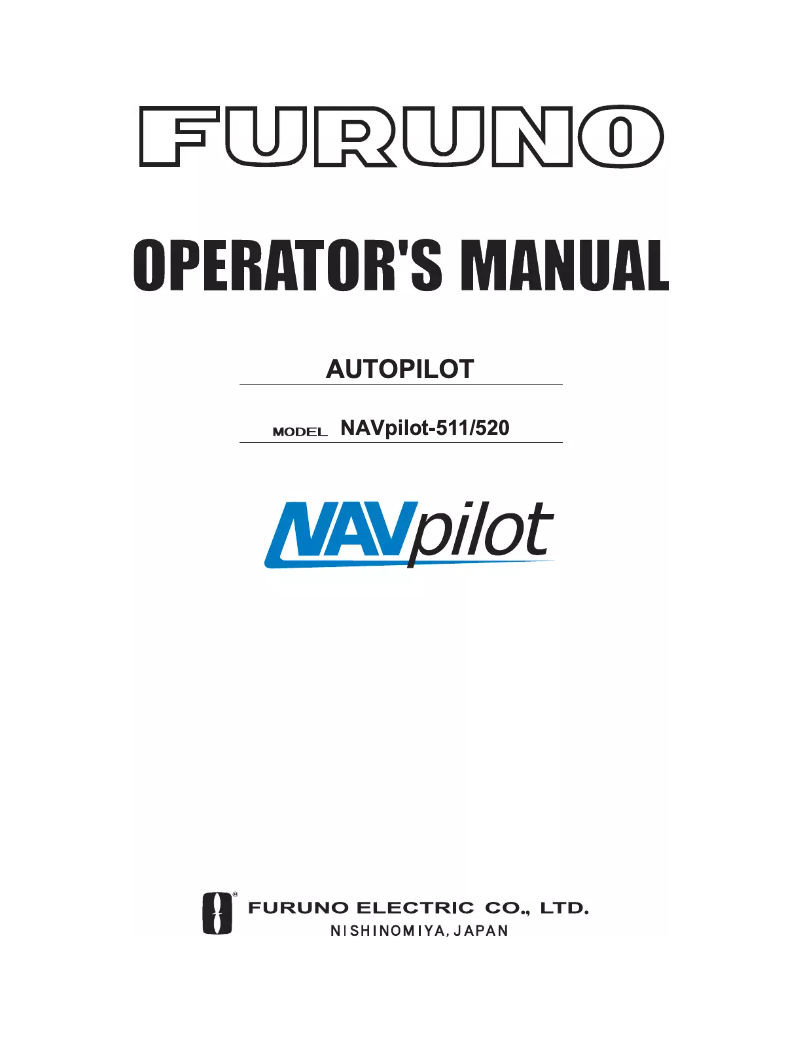Page 1 de la notice Manuel utilisateur Furuno NAVpilot-5120