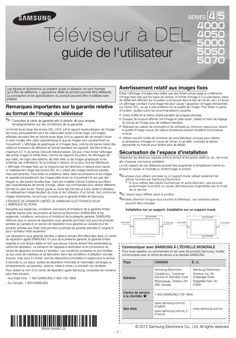 Página 1 del manual Manual de usuario Samsung UN32EH5000F