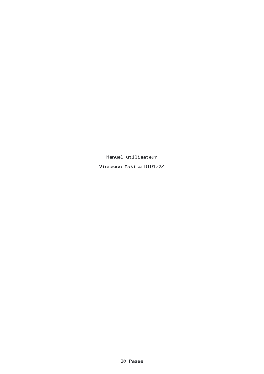 Page 1 de la notice Manuel utilisateur Makita DTD172Z