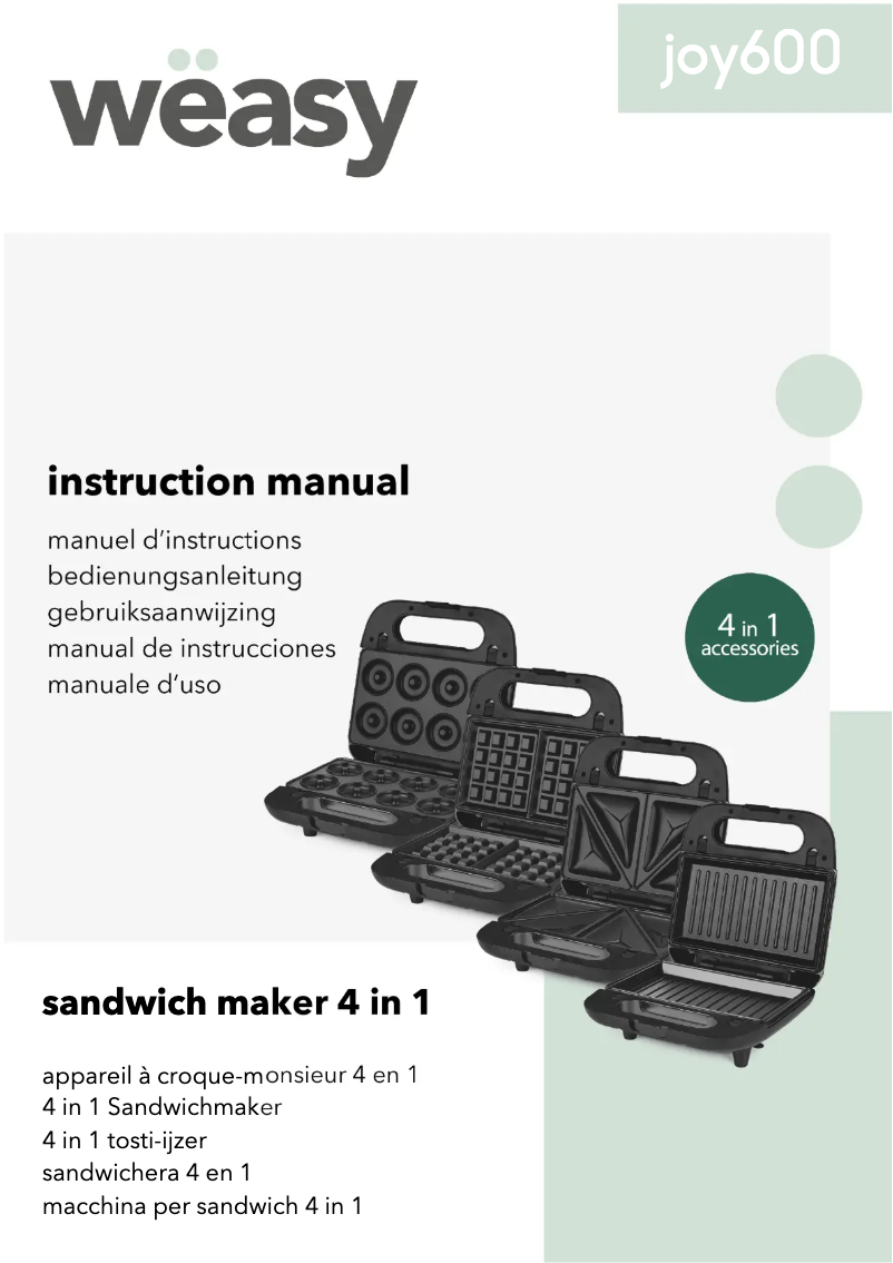 Page 1 de la notice Manuel utilisateur Wëasy joy600