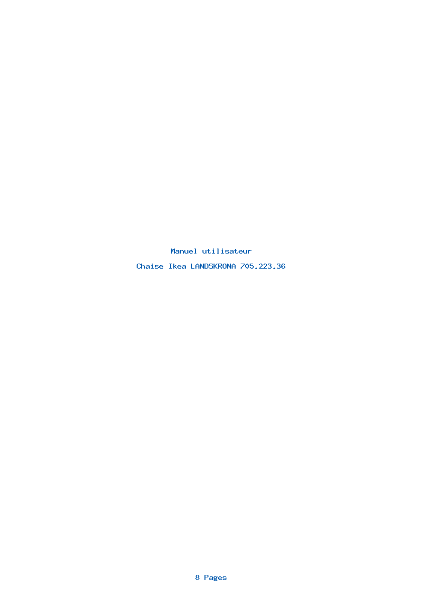 Page 1 de la notice Manuel utilisateur Ikea LANDSKRONA 705.223.36