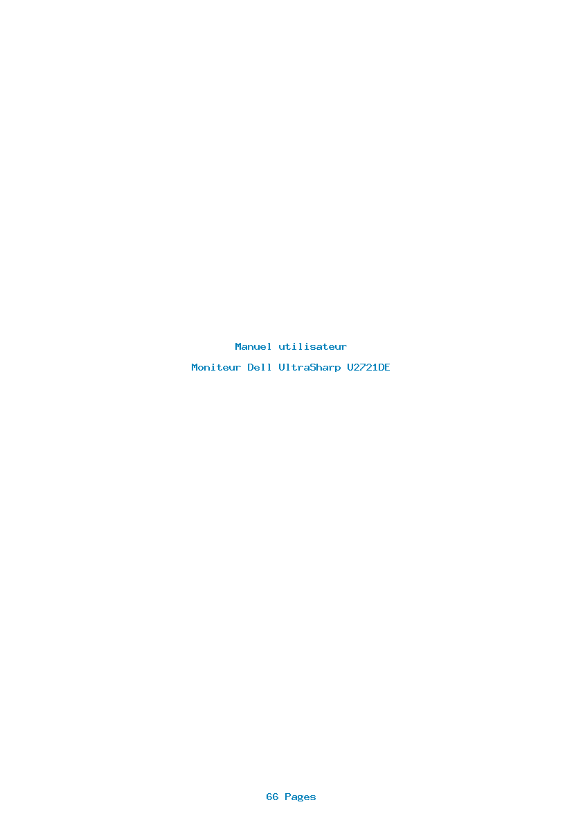 Page 1 de la notice Manuel utilisateur Dell UltraSharp U2721DE