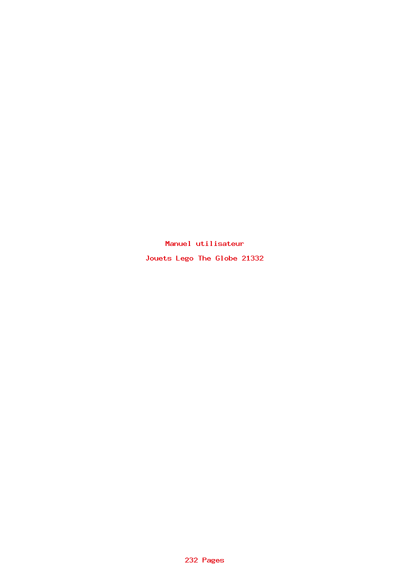 Page 1 de la notice Manuel utilisateur Lego The Globe 21332