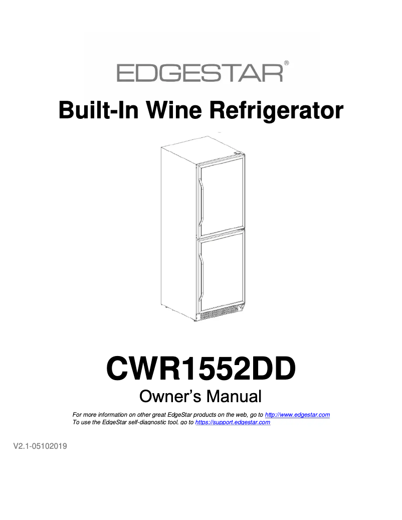 Page 1 de la notice Guide d'installation EdgeStar CWR1552DZ