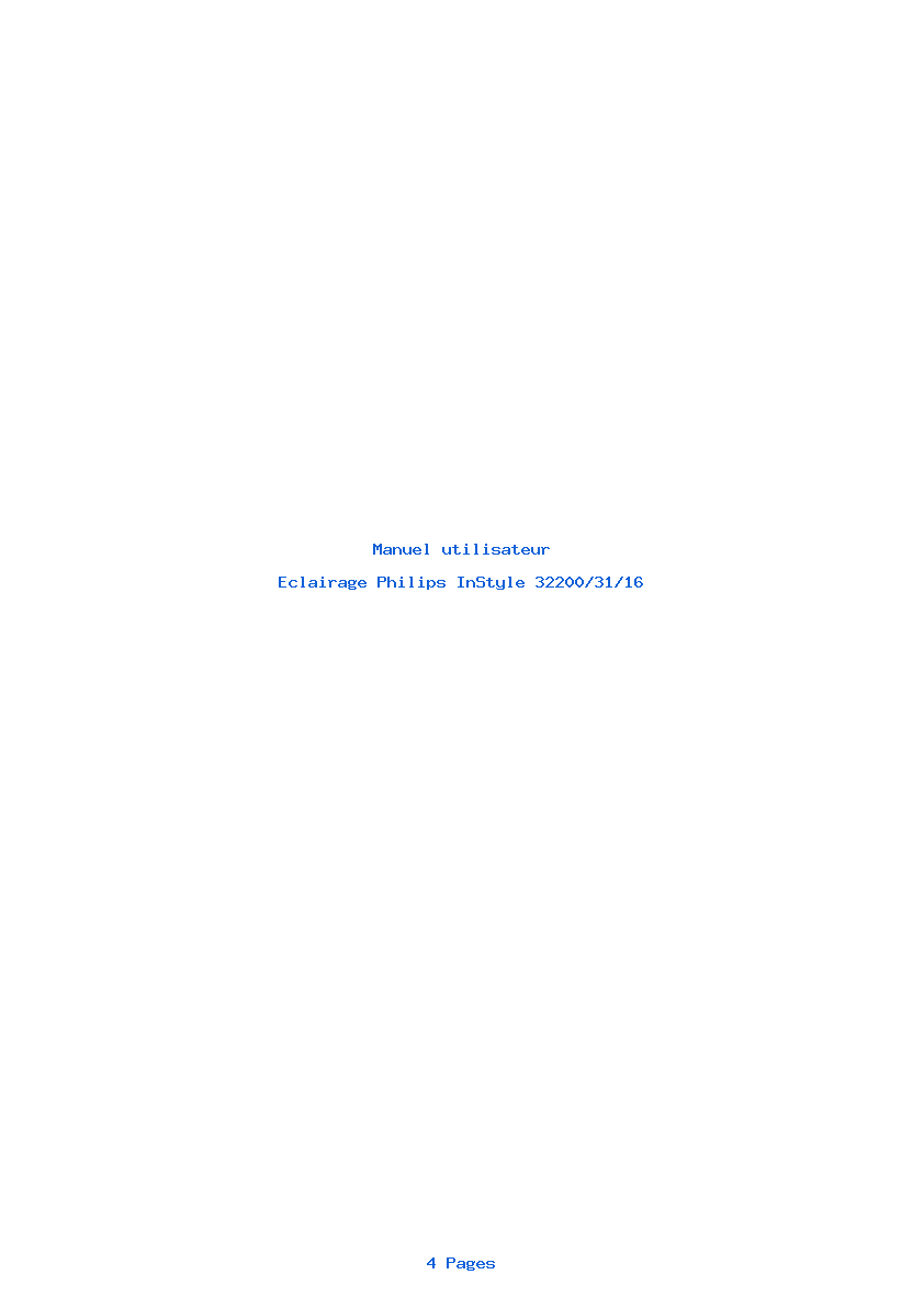 Page 1 de la notice Manuel utilisateur Philips InStyle 32200/31/16