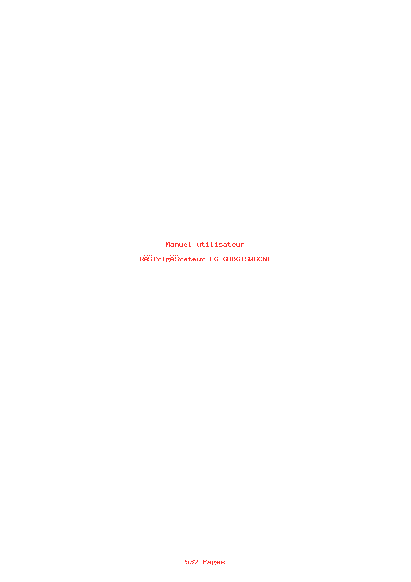 Page 1 de la notice Manuel utilisateur LG GBB61SWGCN1