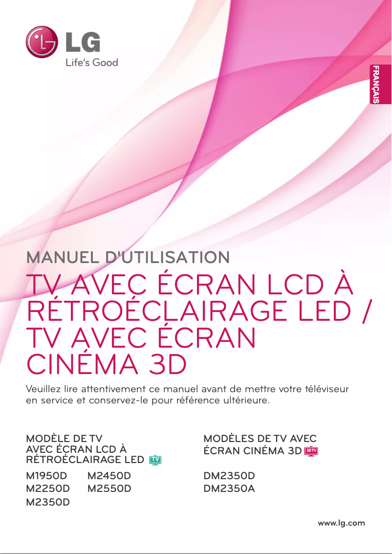 Page 1 de la notice Manuel utilisateur LG DM2350A