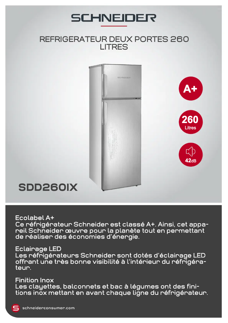 Página 1 del manual Ficha técnica Schneider SDD260IX