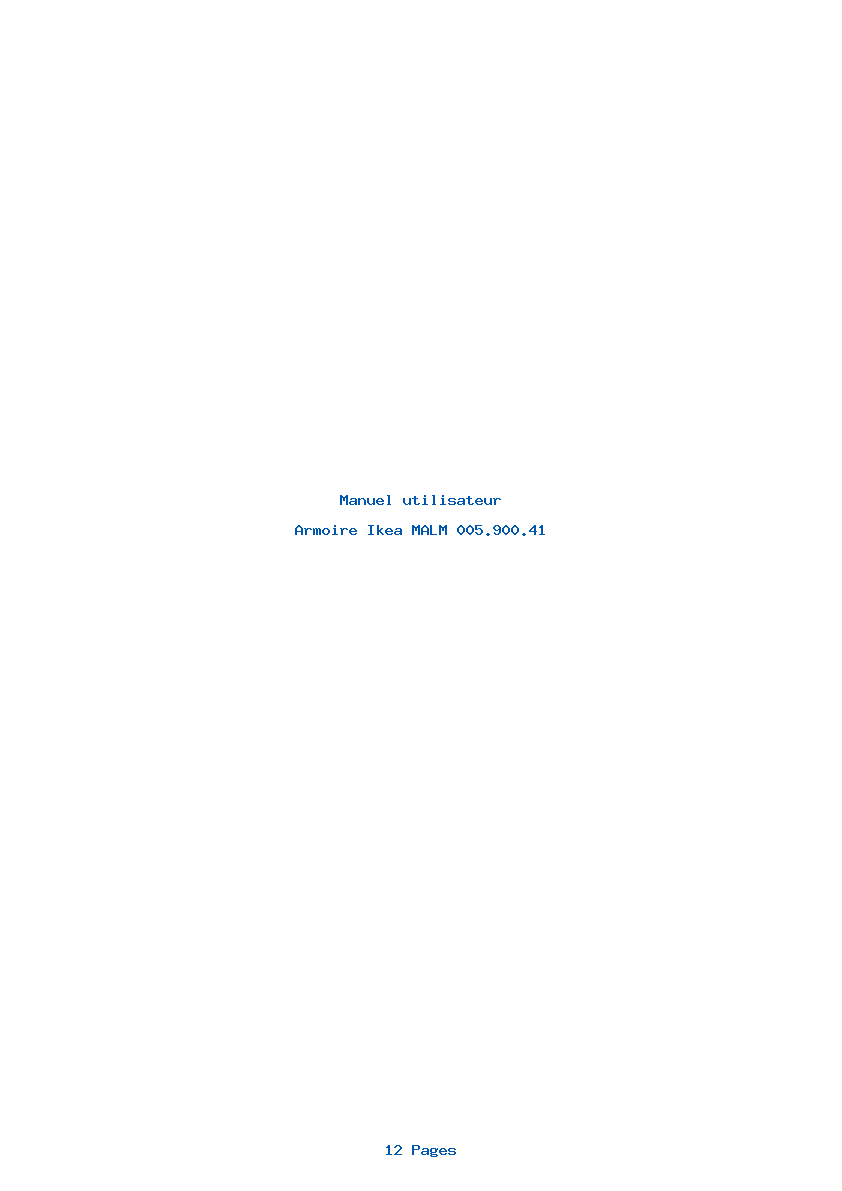 Page 1 de la notice Manuel utilisateur Ikea MALM 005.900.41