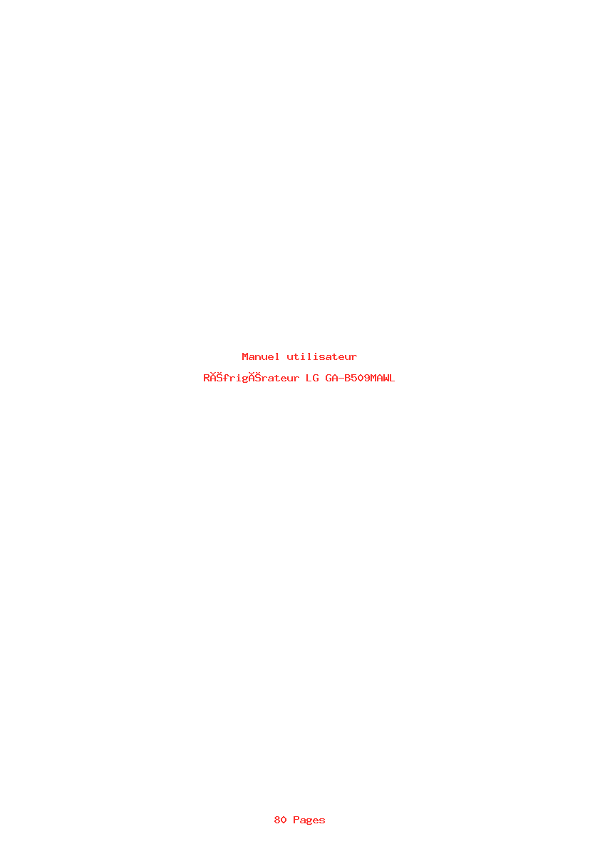 Image de la première page du manuel de l'appareil GA-B509MAWL