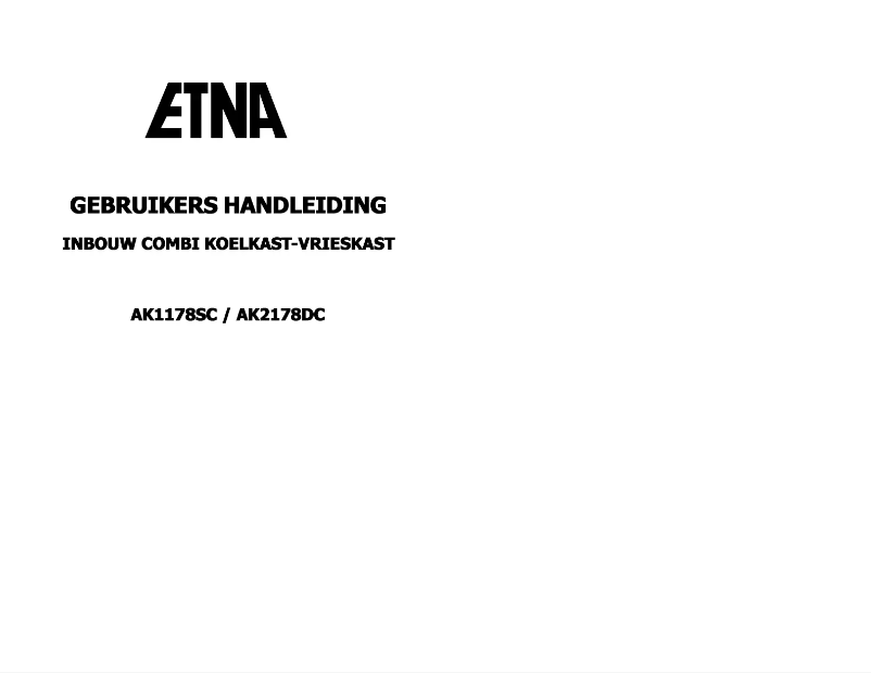 Page 1 de la notice Manuel utilisateur Etna AK2178DC