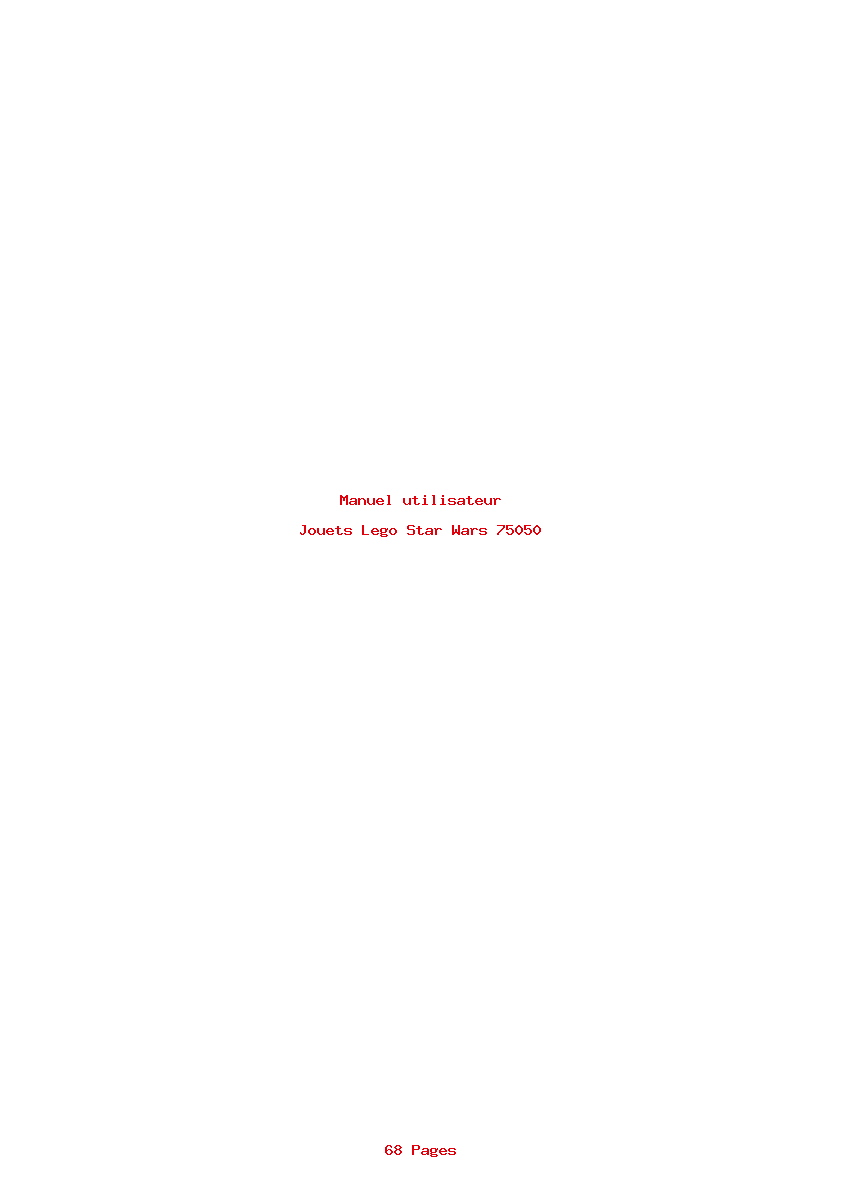 Page 1 de la notice Manuel utilisateur Lego Star Wars 75050