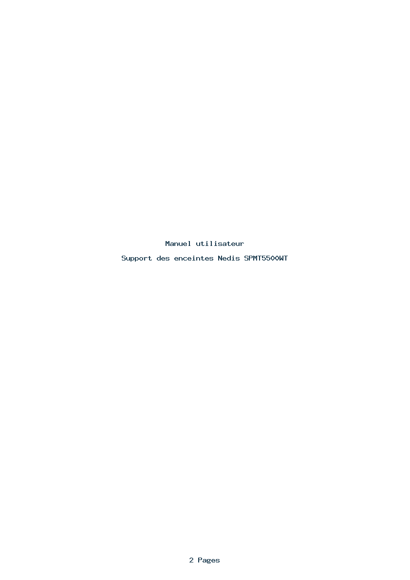 Page 1 de la notice Manuel utilisateur Nedis SPMT5500WT
