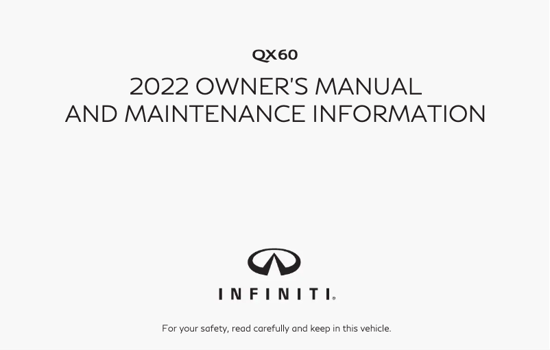 Page 1 de la notice Manuel utilisateur Infiniti QX60 (2022)