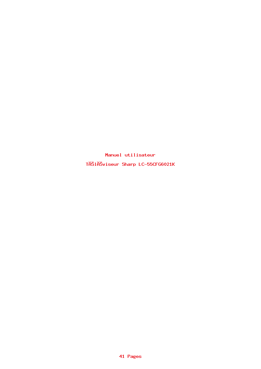 Page 1 de la notice Manuel utilisateur Sharp LC-55CFG6021K