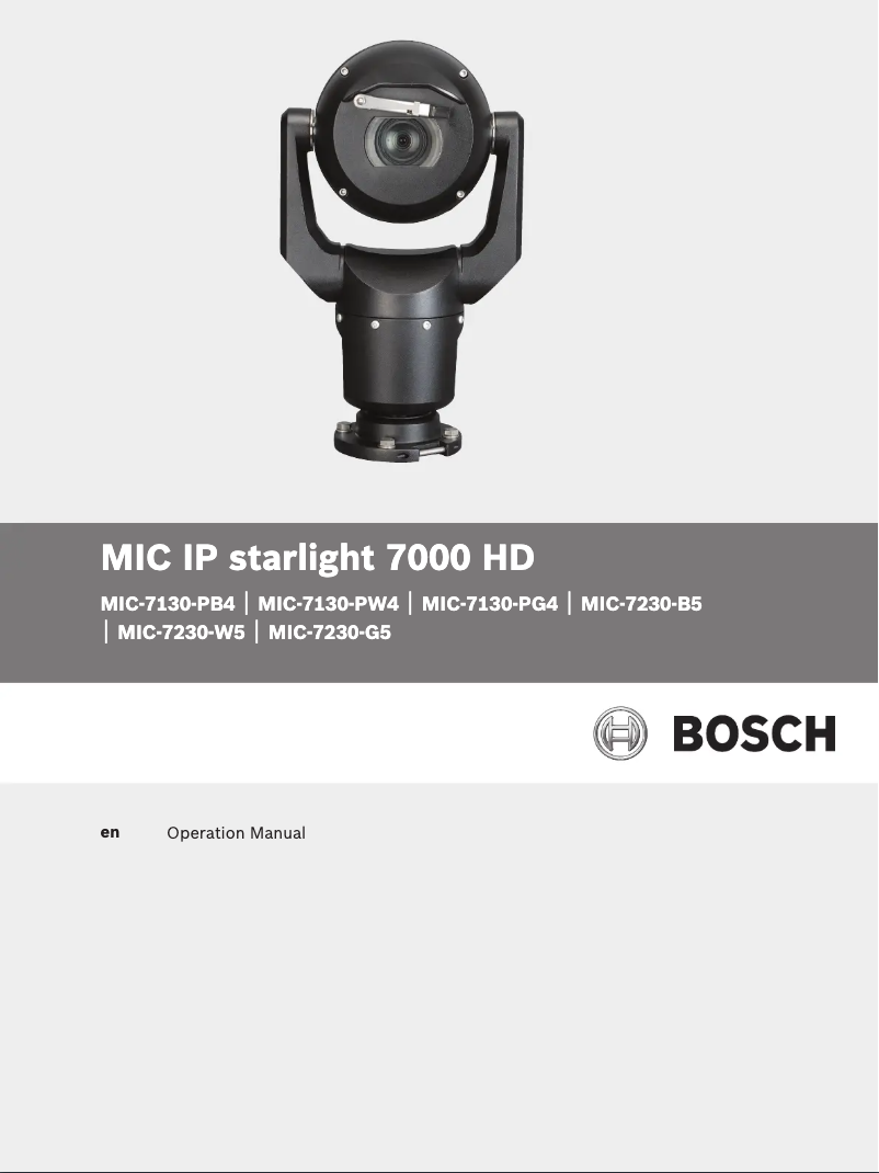 Page 1 de la notice Manuel utilisateur Bosch MIC-7230-B5