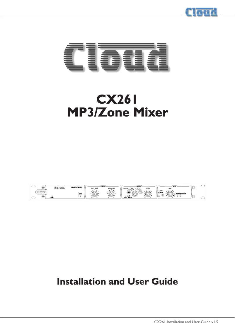 Page 1 de la notice Manuel utilisateur Cloud CX261