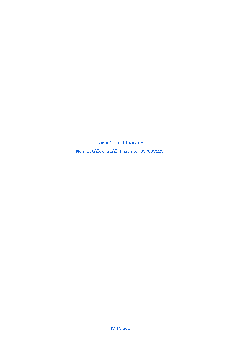 Page 1 de la notice Manuel utilisateur Philips 65PUD8125