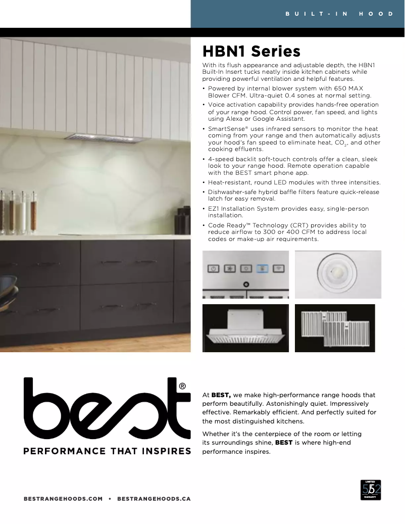 Página 1 del manual Ficha técnica Best HBN1246SS