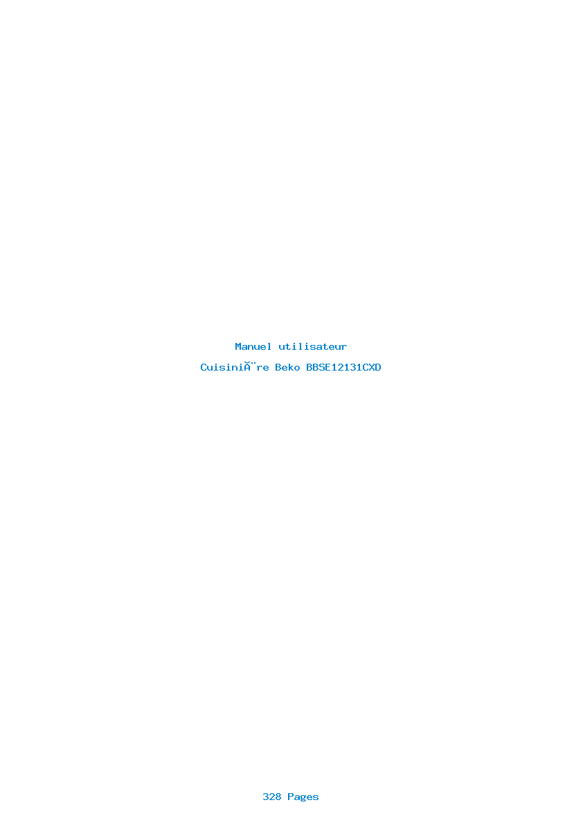 Page 1 de la notice Manuel utilisateur Beko BBSE12131CXD