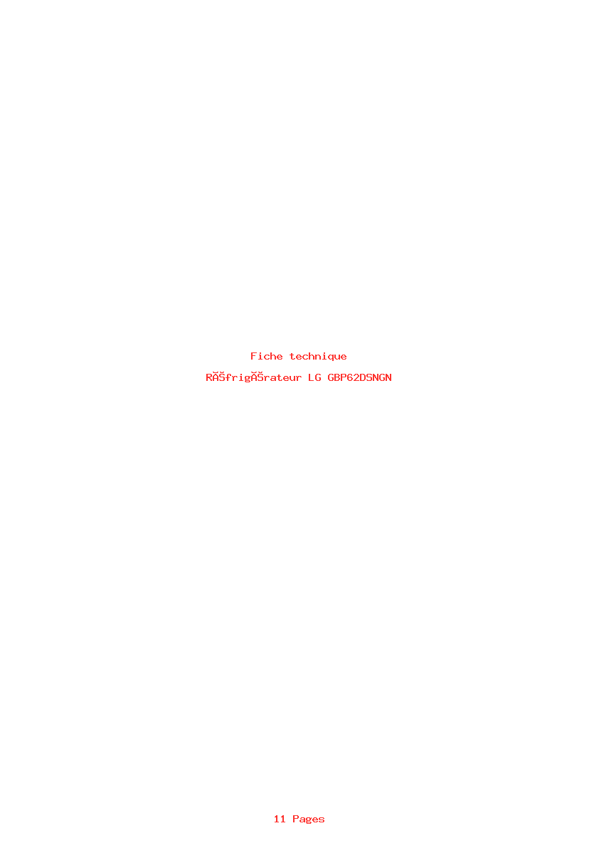 Image de la première page du manuel de l'appareil GBP62DSNGN