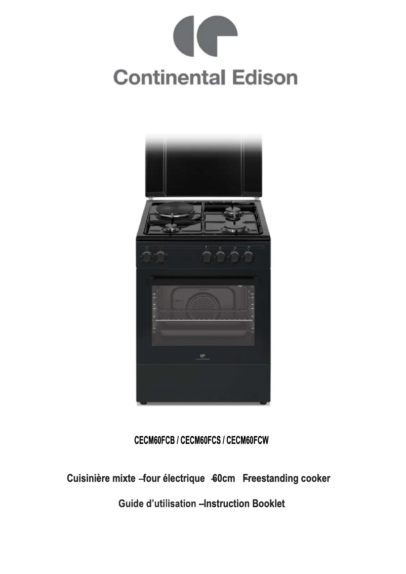 Page 1 de la notice Manuel utilisateur Continental Edison CECM60FCB