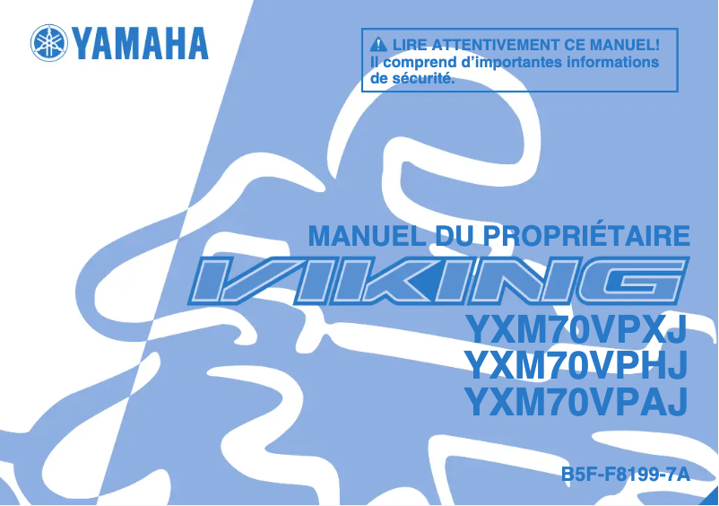 Page 1 de la notice Manuel utilisateur Yamaha Viking 700 (2018)