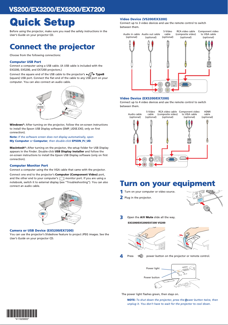Page 1 de la notice Manuel utilisateur Epson EX3200