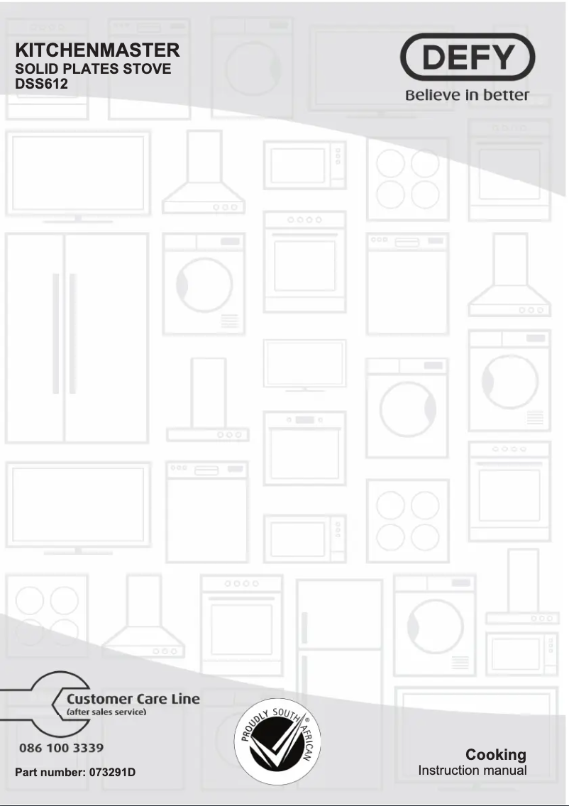 Page 1 de la notice Manuel utilisateur Defy DSS612