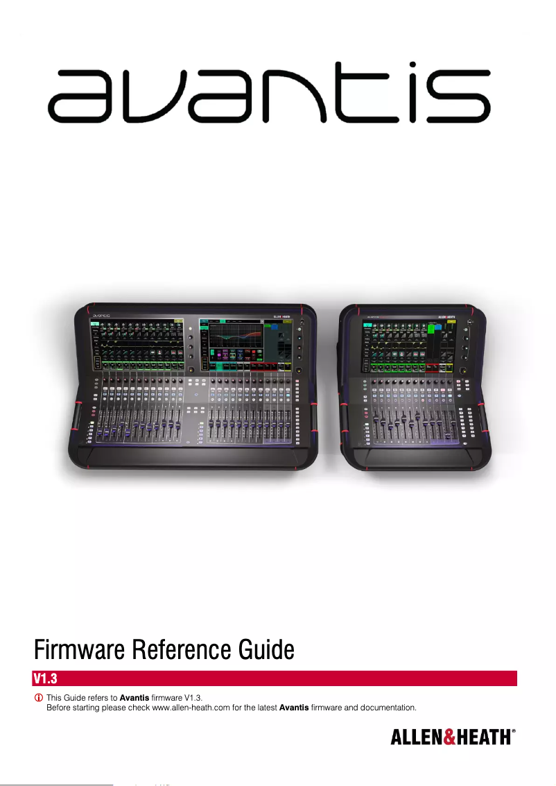 Page 1 de la notice Manuel utilisateur Allen & Heath Avantis