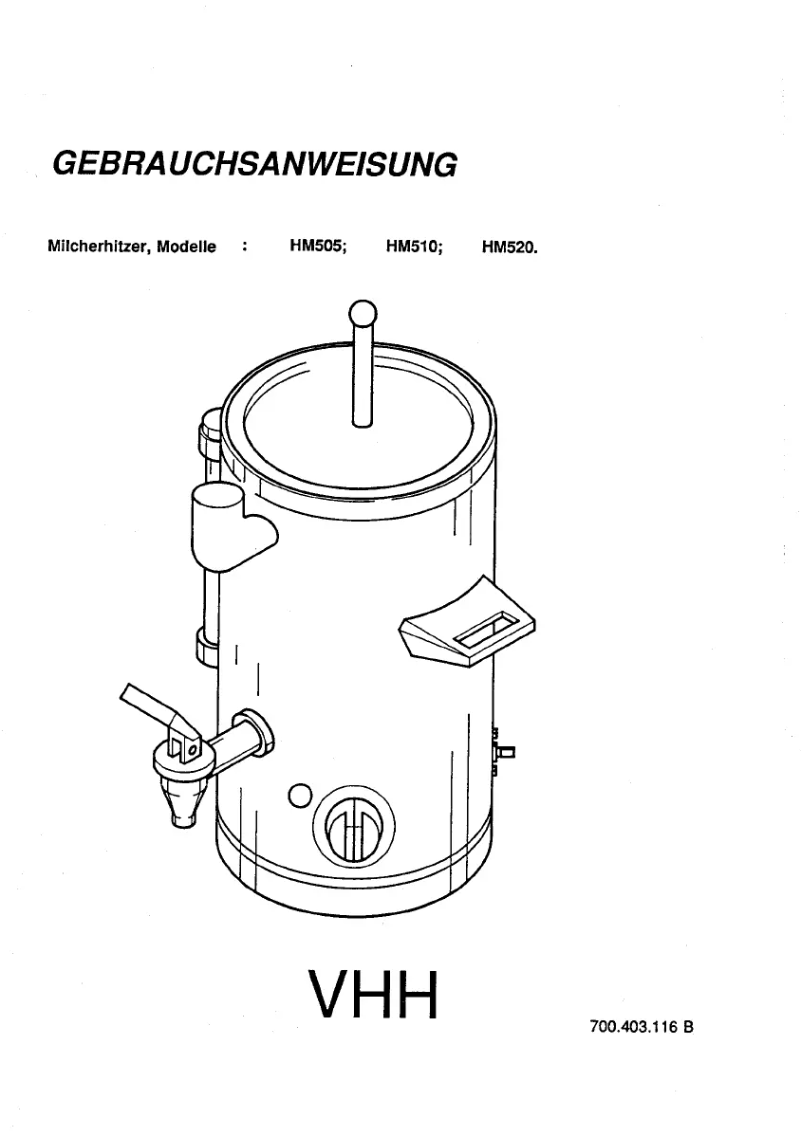 Page 1 de la notice Manuel utilisateur Bravilor Bonamat HM510