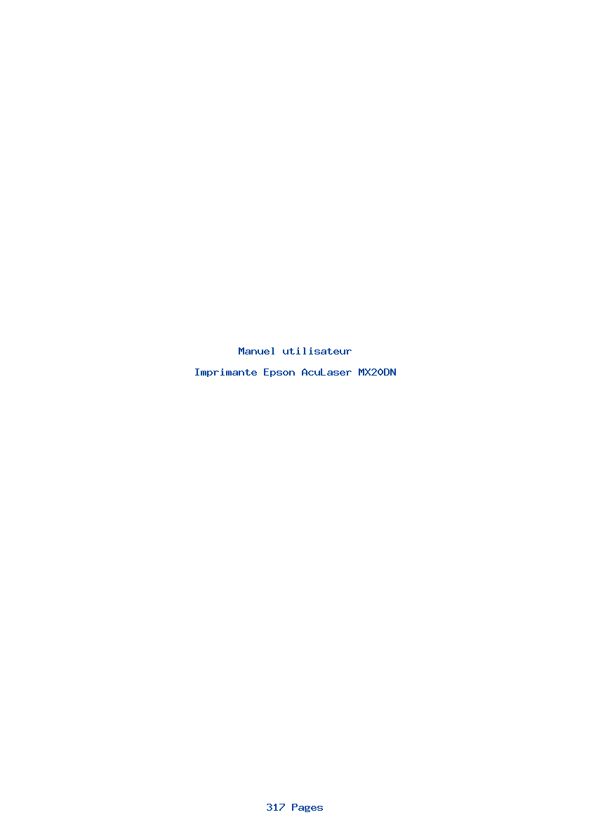 Page 1 de la notice Manuel utilisateur Epson AcuLaser MX20DN