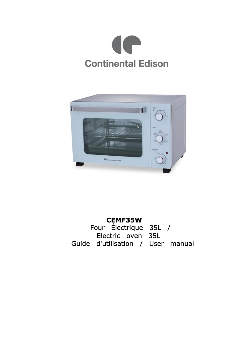 Page 1 de la notice Manuel utilisateur Continental Edison CEMF35W