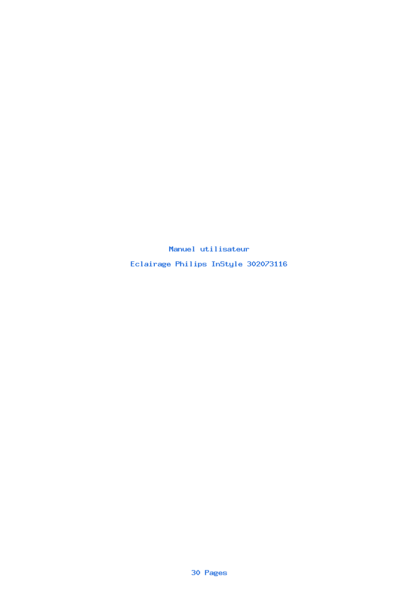 Page 1 de la notice Manuel utilisateur Philips InStyle 302073116