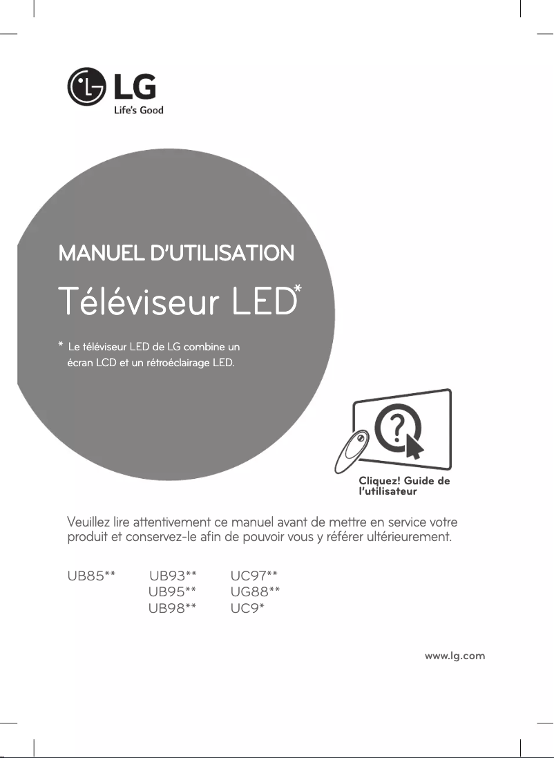 Page 1 de la notice Manuel utilisateur LG 55UB850T