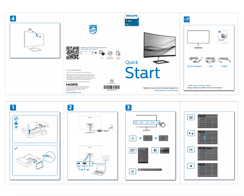 Page n°1 - Guide de démarrage rapide Philips 241E1C